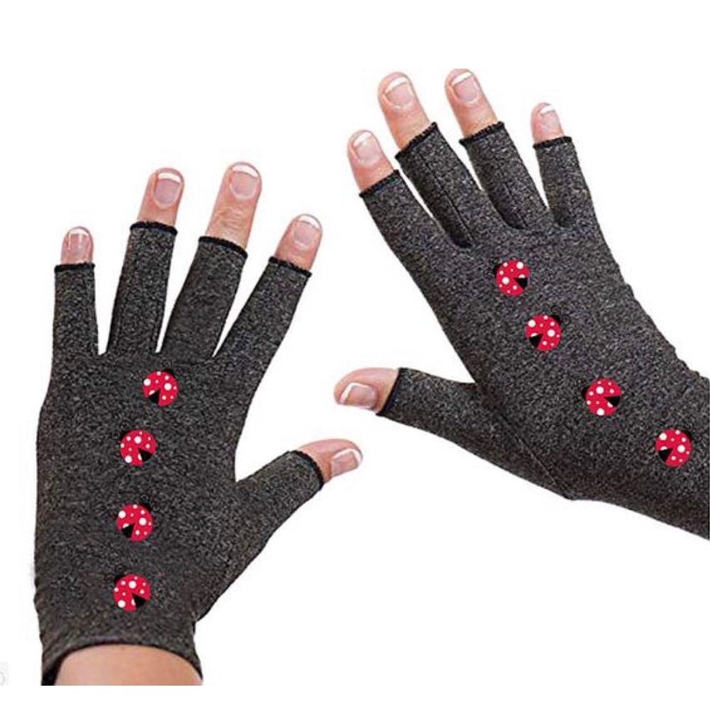 Ladybugs Semi-Fingerless Arthritis Gloves Women